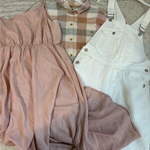 Outerknown blanket shirt , cami dress , Overalls